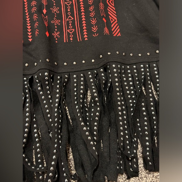 NWT flag shirt with studded fringe hem- multiple sizes! - Picture 3 of 4